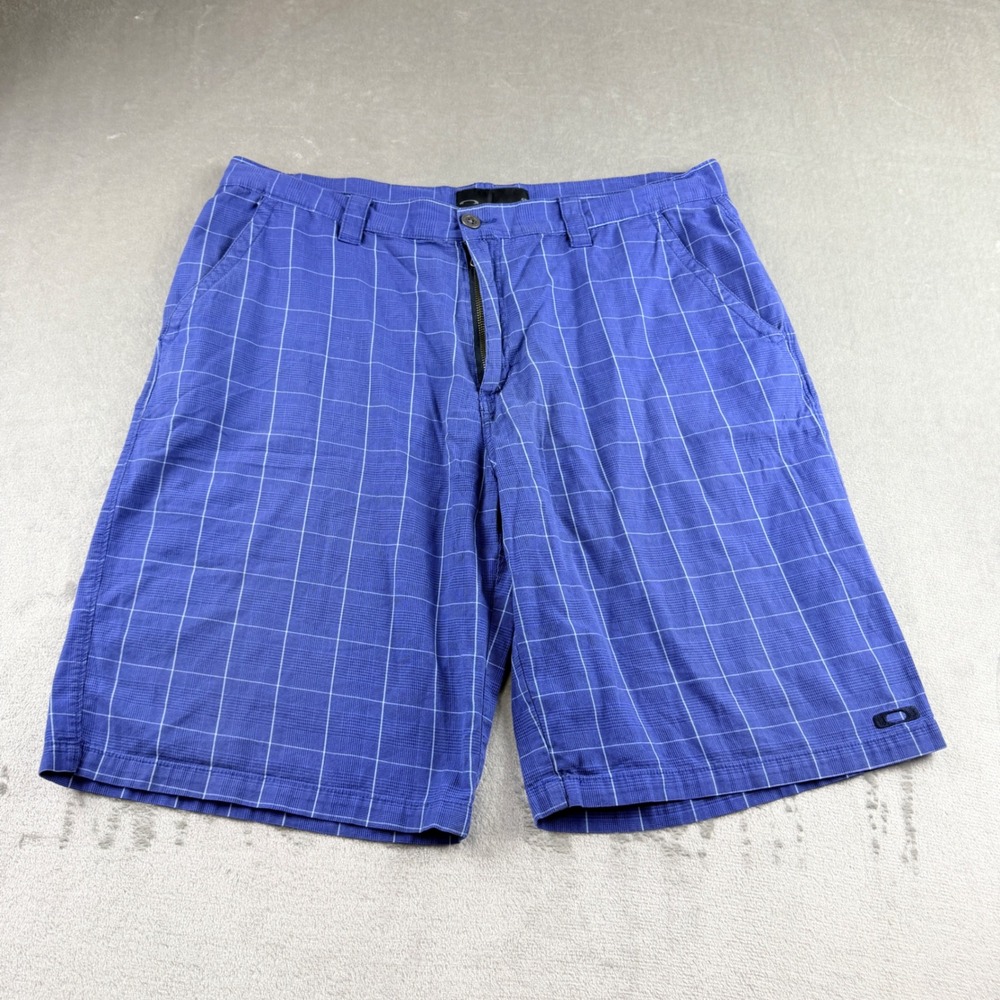 Oakley Men's Size 40 Blue Plaid Golf Performance‎ Shorts